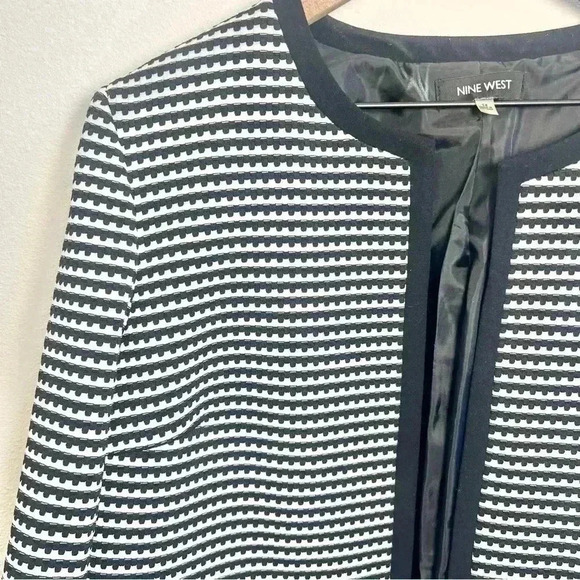 Nine West Women’s Knit Jacquard Open Front Blazer Jacket Size 14 - Picture 3 of 12
